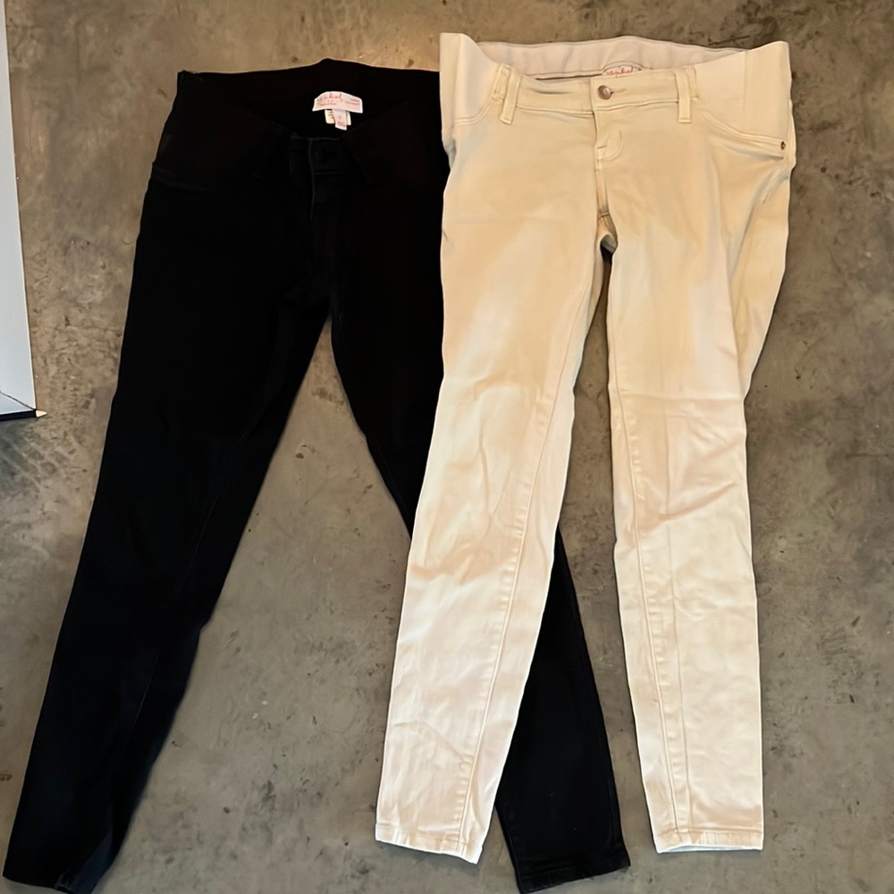 Maternity pants black and off white